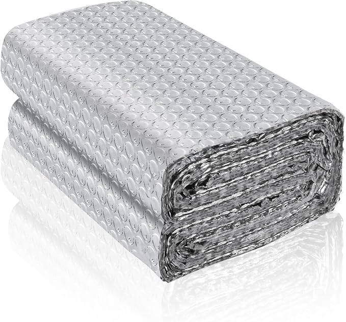 Reflective Foil Insulation, Double Reflective Bubble Insulation Sheet, Aluminum Foil Bubble Shield, Radiant Barrier Roll for RV Windows Weatherproofing (59''x 8.2Ft)