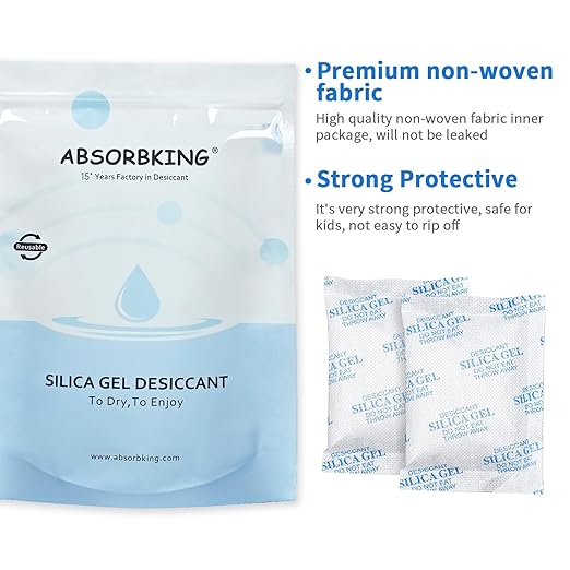 Moisture Absorbers, Premium Transparent Desiccant for Storage, Silica Gel Desiccant Packets (20G, 45)