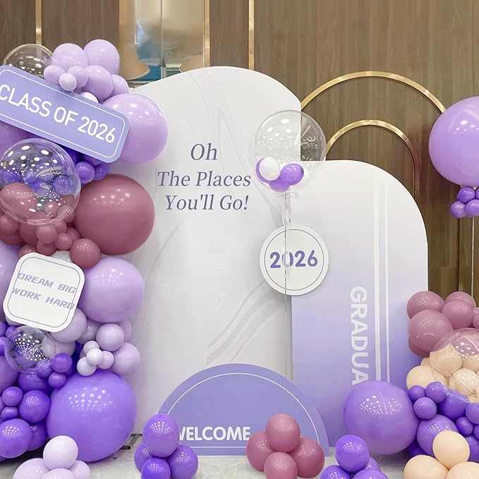 MEBAY Dusty Purple Balloon Garland Kit, 166Pcs Pastel Lavender and Macaron Orange Balloons for Girls Women Princess Wedding Baby Shower Birthday Party Decorations Supplies