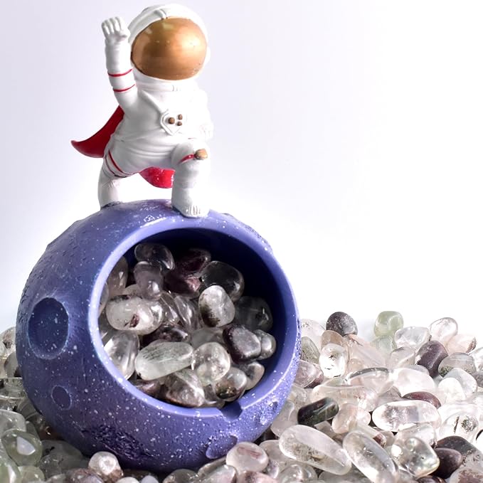 Polished Green Phantom Crystals - 72 Pcs, 0.5" 10 oz Handpicked Natural Tumbled Gemstones Rocks, Pebbles for Reiki, Chakra, Healing Home Decor