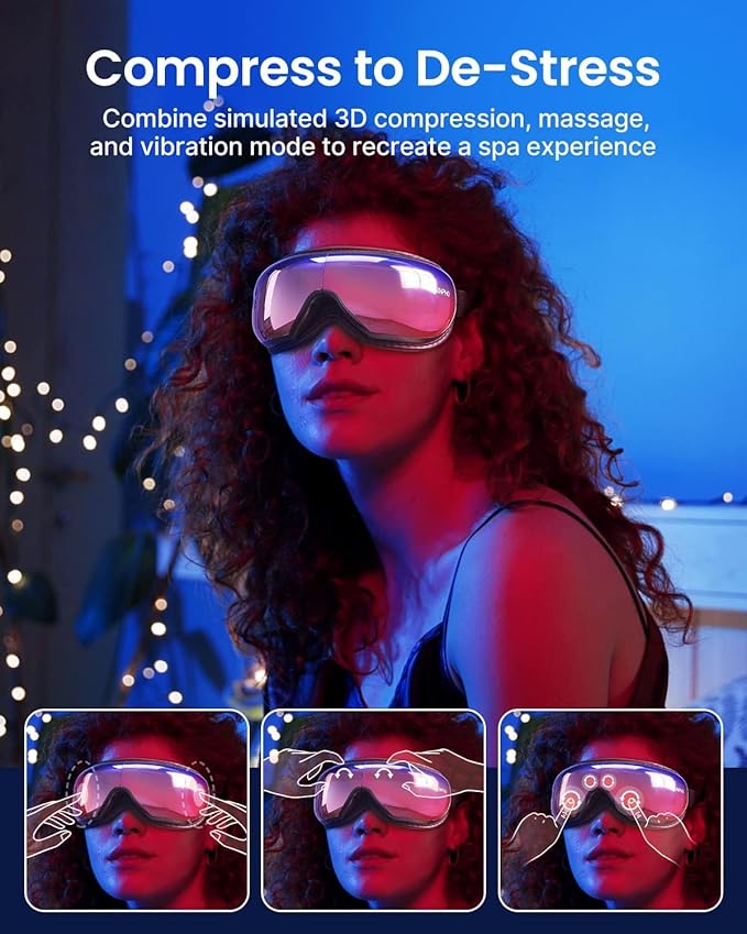 RENPHO Eyeris 1 Eye Massager with Heat, Birthday Gifts Eye Mask for Mom Dad Women Men Her Him, Smart Sleep Mask for Relax, Reduce Strain