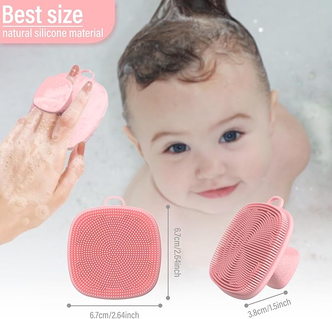 2 Pack Face Scrubber,Silicone Facial Cleansing Brush for Men & Women,Reusable Gentle Facial Waterproof Cleansing Skin Brush Exfoliating Scrubber for Sensitive Skin (Black/Pink)