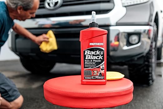 Mothers Back-to-Black Trim & Plastic Restorer, 12 oz. — Removes Oxidation, Dirt & Wax Residue – Restores Faded Trim & Provides Long-Lasting Protection (06112)