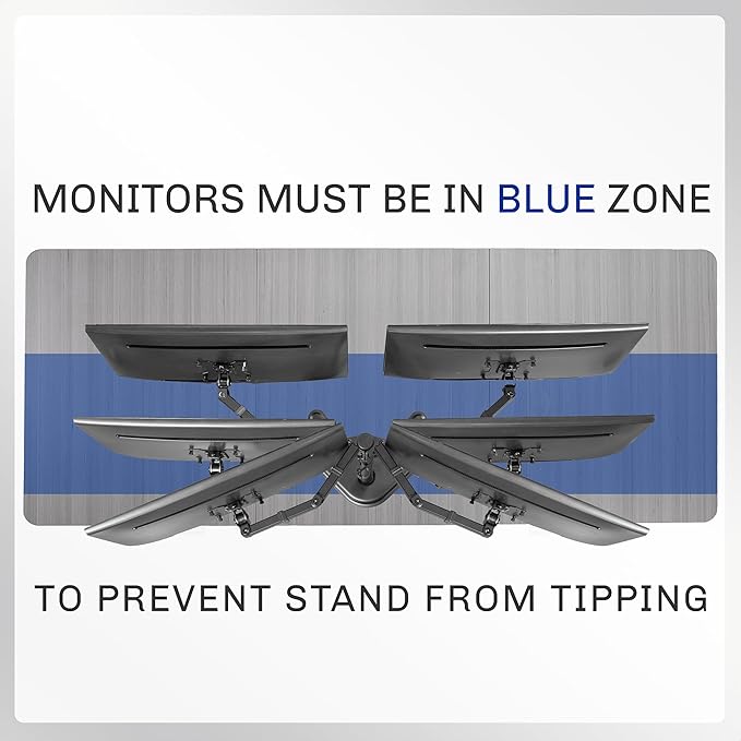 VIVO STAND-V002F Dual LED LCD Monitor Free-Standing Desk Stand for 2 Screens up to 27 Inch Heavy-Duty Fully Adjustable Arms with Max VESA 100x100mm