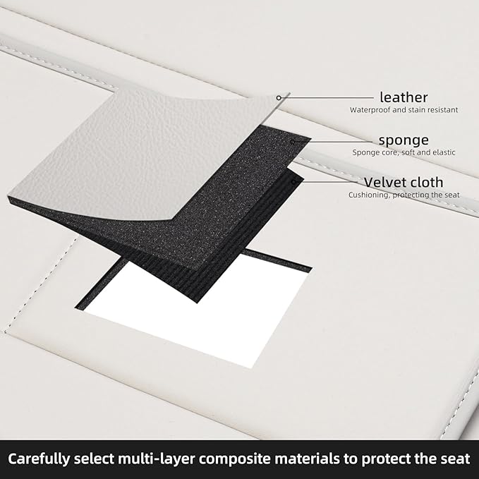 Seat Back Protector,Preventing the Impact of Children Stepping on the Seat Backrest,Beautiful appearance and easy to clean,black (Cream White -2 pcs)