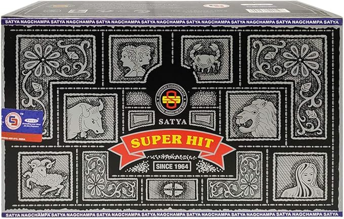 Super Hit Incense Sticks 15g x 12 and Incense Stick Holder Bundle Insence Insense Satya