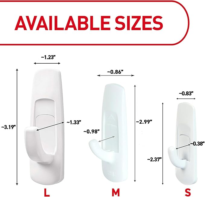 Command Large Utility Hooks, Holds up to 5 lb, 14 Hooks and 16 Strips, Damage-Free Hanging Wall Hook with Adhesive Strips, No Tools Great for Hanging, Organization and Storage