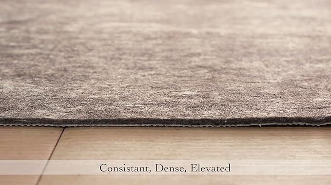 Mohawk Home 10' x 14' Premium Luxury Non Slip Rug Pad 1/4 Thick Dual Surface Felt + Rubber Gripper - Safe for All Floors, Synthetic Fiber, Grey