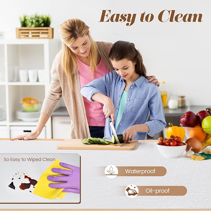 Drawer Shelf Liner for Kitchen Cabinets Non-Adhesive, Non Slip Shelf Paper Waterproof Thickened Cabinet Liners for Shelves, Strong Grip Mats for Cupboard, Dresser, Pantry, White, 17.5 in x 20 FT