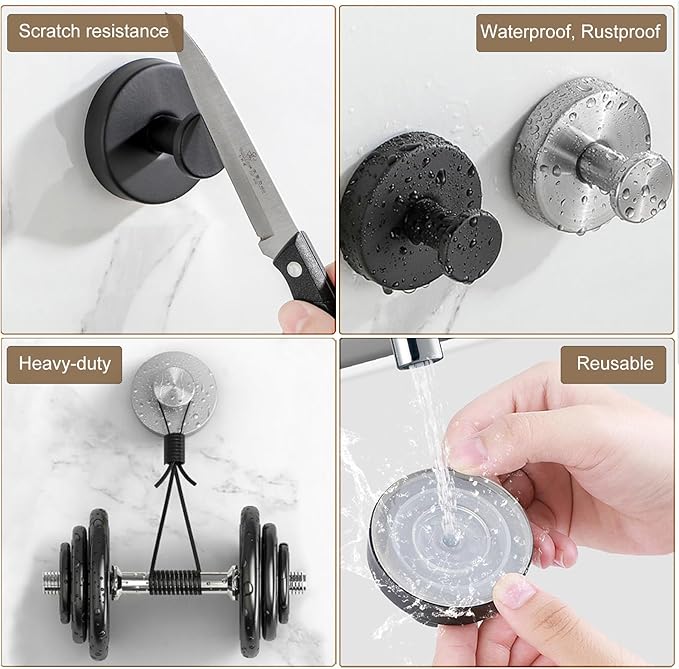 ZESLMG Chrome Suction Cup Hooks for Glass Window, Shower Hook for Inside Shower, Removable Towel Hooks for Bathroom Kitchen Wall Glass Door, Wreaths Loofah Suction Hook for Hanging, 2 Pack