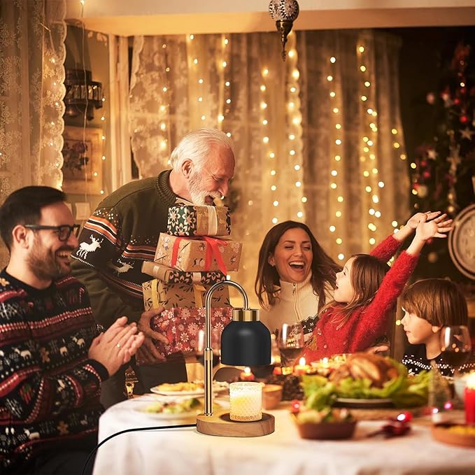 Candle Warmer Lamp with Timer, Candle Warmer Lamp Black - Wax Melt Warmer with Timer, Adjustable Height, Ideal for Jar Candles, Perfect House Warming Gift for Women on Christmas