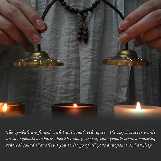 Artcome 7PCS Tibetan Meditation Set - Tibetan Singing Bowl & Tibetan Tingsha Cymbals Bells Handmade in Nepal for Meditation, Yoga, Tranquility, Relaxation, Chakra Healing, Stress Relief & Mindfulness