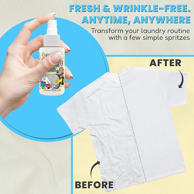 Grandma's Secret Wrinkle Remover - Wrinkle Release Spray, Odor Eliminator, and Fabric Refresher Spray - Chlorine and Bleach Free - 3 oz, 2 Pack
