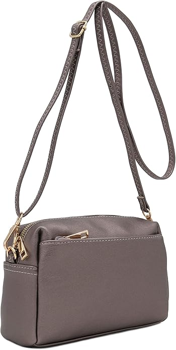 FashionPuzzle Triple Zip Small Crossbody Bag
