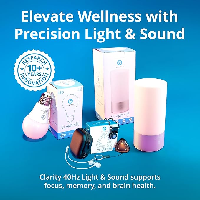 Clarity - 40Hz Lamp by Gamma - Cognitive Wellness - Brain Stimulating Light - Easy to Use - Memory Support