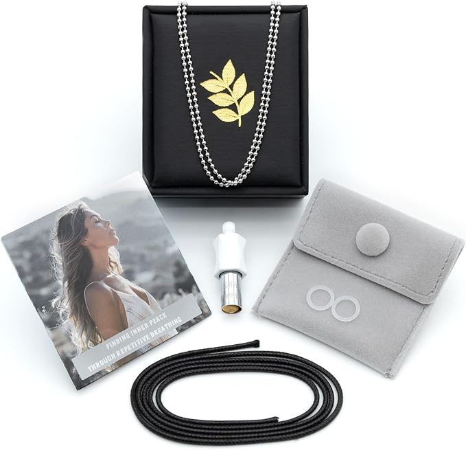 528Hz Breathing Meditation Necklace - Anxiety Relief Whistle, Stress Reduction & Mindfulness Tool for Focus, Calm Breathing - White Whistle