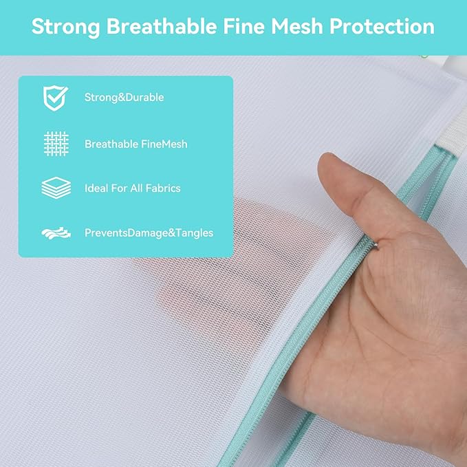OTraki Mesh Laundry Bag for Delicates 20x24 inch Mesh Wash Bag for Washing Machine Zippered Net Laundry Bag for Bra Underwear Wash Bag Travel Camping College Dorm Home White