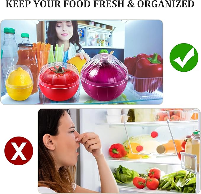 Tomato Storage Containers, Reusable Tomato Keeper for Refrigerator, Individual Lime Saver Holder Organizer for Fridge to Keep Tomato Fresh