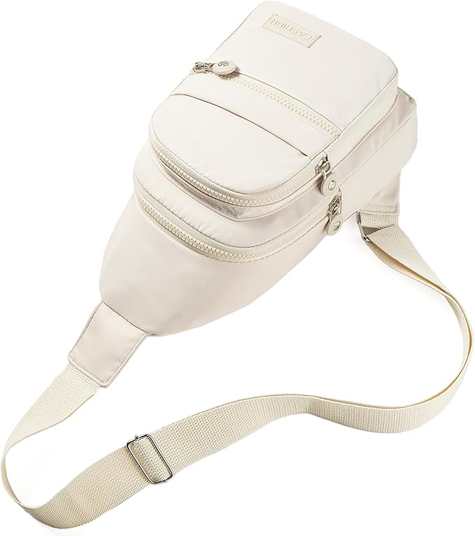 Banelu Sling Bag Small Crossbody Bags for Women Men, Cross Body Bag Sling Backpack for Outdoors Sports Hiking - Beige