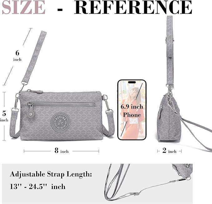 AOCINA Small Wristlet Wallet for Women RFID Blocking Crossbody Purse Gifts for Valentine's Day Nylon Cell Phone Purses