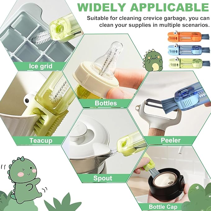 3 in 1 Cup Lid Gap Cleaning Brush, Portable Water Bottle Brush, Multifunctional Bottle Cleaner Brush Set for Tight Spaces, Bottle Gaps, Straws, Tumblers, Travel Mug Caps(3 PCS)