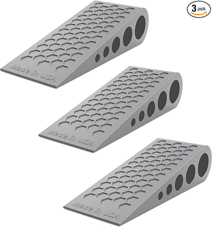 Door Stoppers for Bottom of Door Premium Floor Rubber Door Stop Wedge Made in USA Heavy Duty Honeycomb Design for Carpet, Tile, Ideal for Home, School, Commercial,Gray 3 Pack