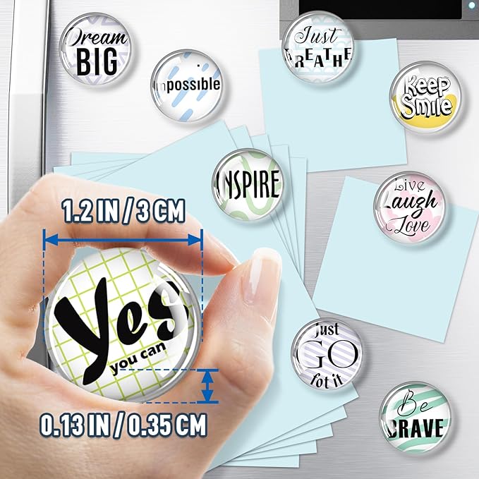 FINDMAG 12 Pcs Fridge Magnets, Refrigerator Magnets Cute, Fun Magnet Decorative for Whiteboard, Picture, Inspirational Fridge Magnet for Kitchen, Locker Magnets for Office, Cubicle, Map