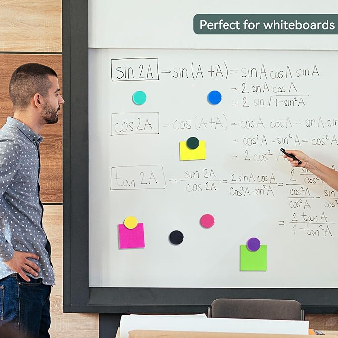 Fridge Magnets, 20PCS 10 Colors Strong Small Heavy Duty Magnets - Mini Round Refrigerator Magnets for Whiteboard Kitchen Office - Cute Decorative Magnet for Locker Classroom Home Organization