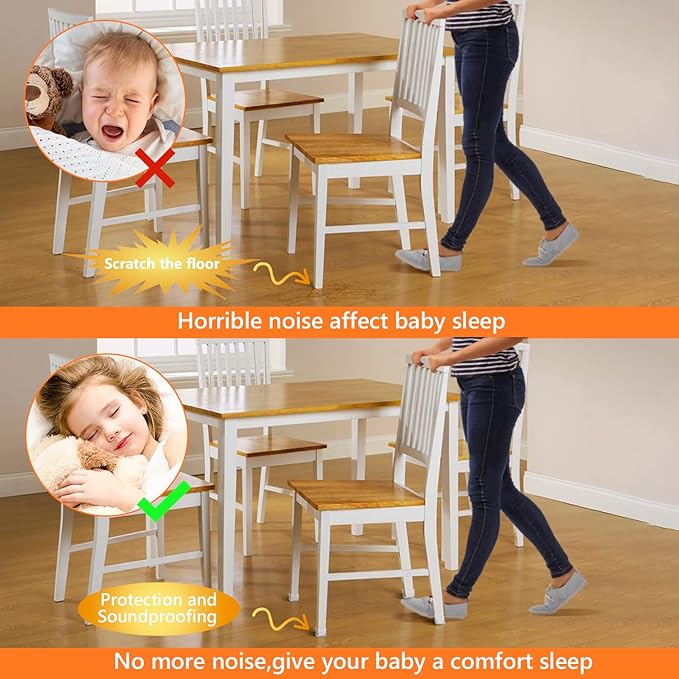 BAIPOK 36pcs Square Chair Leg Floor Protectors, Silicone Floor Protectors for Chairs, Chair Leg Protectors for Hardwood Floors, Felt Furniture Pads for Wood Floors, Prevent Scratches, Small, Clear
