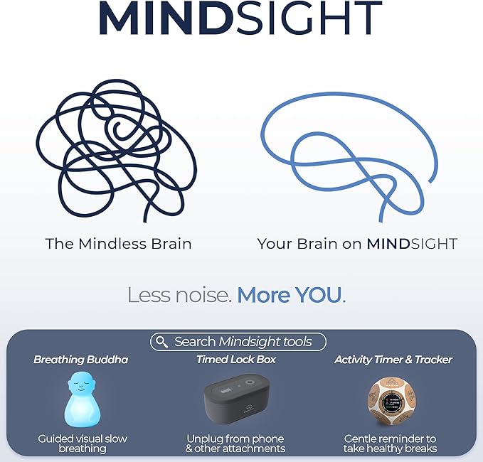 Mindsight 'Breathing Buddha' Guided Visual Meditation Tool for Mindfulness | Slow Your Breathing & Calm Your Mind for Stress & Anxiety Relief | Perfect for Adults & Kids | Relaxing Self Care Gift