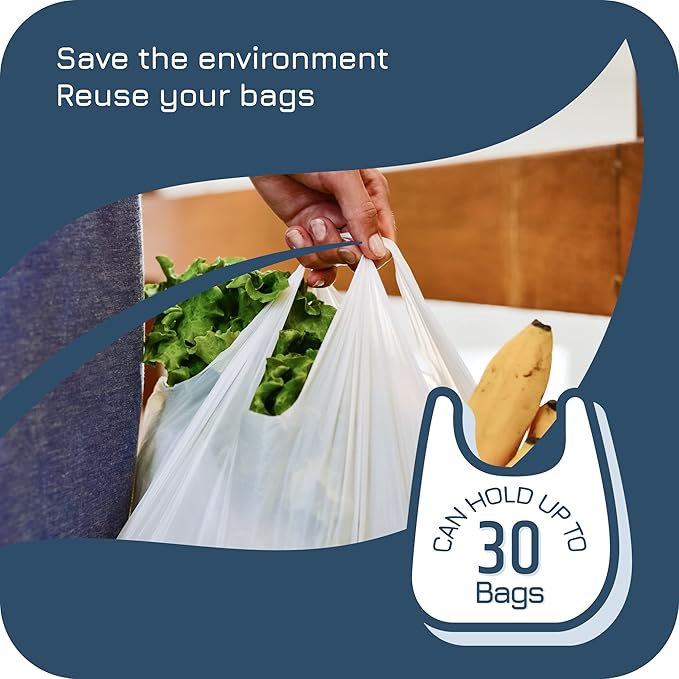 Manterio Plastic Bag Holder | UPGRADED Wall-Mount Grocery Bag Dispenser | Space-Saving Design | Easy Install | Smudge-Proof, Fingerprint-Resistant | White | Holds the Most Bags for Maximum Storage