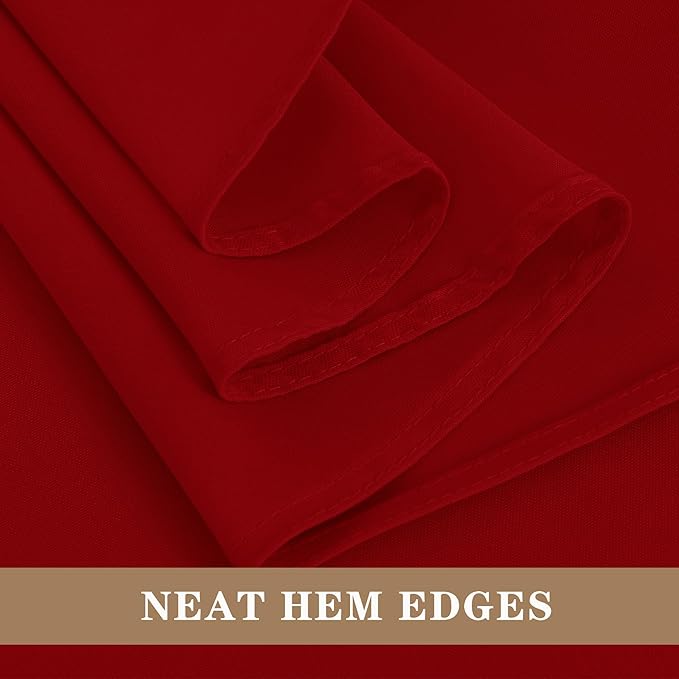 Fitable Red Tablecloths for Rectangle Tables, 6 Pack - 70 x 120 Inches - Reusable and Washable Table Clothes for 6-8 Ft Tables, Polyester Fabric Table Covers for Wedding, Party, Banquet