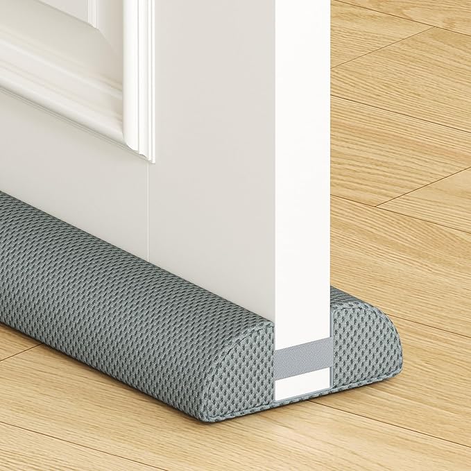 fowong Door Draft Stopper 30 Inch, Under Door Noise Stopper Blocks Air, Draft, Light, Dust, 24" to 30" Sweep Seal Large Gap up to 1.7", Easy to Install Grey