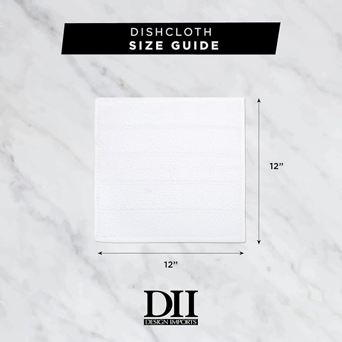 DII Cleaning Collection Soft Highly Absorbent Microfiber, Dishcloth Set, 12x12, Taupe, 6 Piece