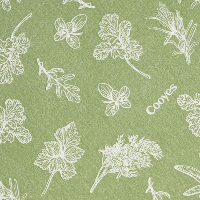 Cooyes Shelf Liner for Refrigerator & Drawer, Non-Adhesive Cabinets Liner for Kitchen Cupboard & Fridge, Breathable Cloth Material, Vegetable-Patterned, 6 Pack 12“ × 24”, Sage Green
