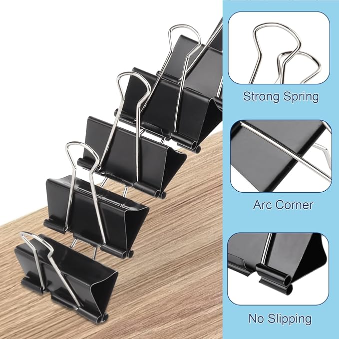 Ufmarine Extra Large Binder Clips 2 inch, (40 Pcs) Big Paper Clips for Office Supplies