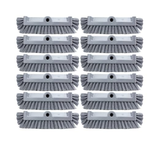 SPARTA Multi-Level Tile Scrub Brush 12" Wide Brush Head, Heavy-Duty Tile Cleaning Brush with End Bristles for Commercial Tiles, Tubs and Floor, Plastic, 12 Inches, Gray, (Pack of 12)