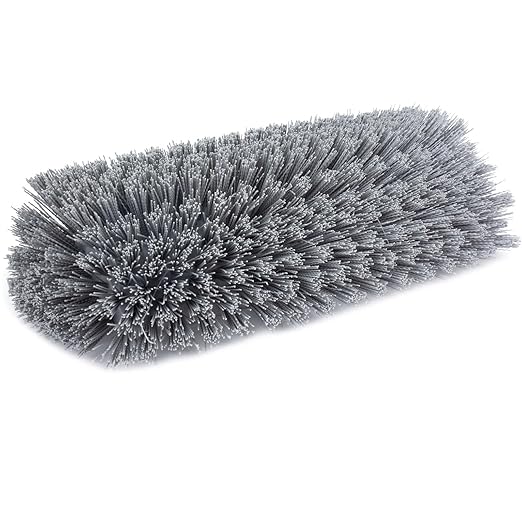SPARTA Multi-Level Tile Scrub Brush 12" Wide Brush Head, Heavy-Duty Tile Cleaning Brush with End Bristles for Commercial Tiles, Tubs and Floor, Plastic, 12 Inches, Gray, (Pack of 12)