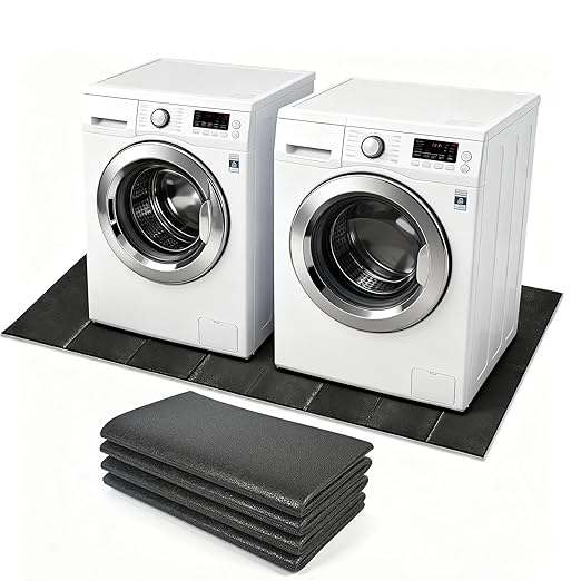 Washer Dryer Anti-Vibration Mat Foldable Rubber Mat for Washing Machine, Waterproof, Noise Reducing Pads Non-Slip Shockproof Mat for Floor Protection, 63 * 29.5 Inches