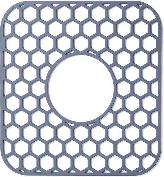 Silicone Sink Protectors for Kitchen Sink with Center Drain - 12" x 11" Kitchen Grid Accessory, Non-Slip Heat-Resistant Mat for Bottom of Porcelain Stainless Steel, Dishwasher Safe