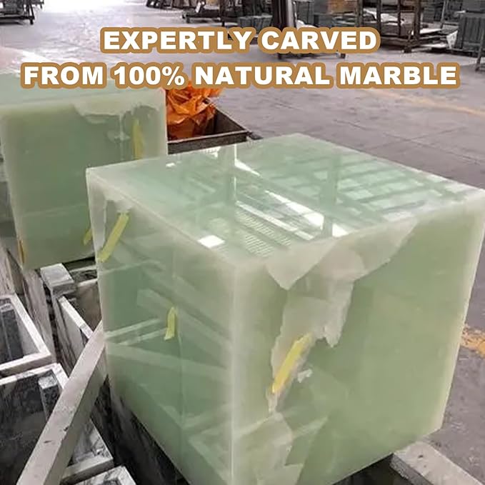 Koville Turkish Natural Marble Incense Holder, Incense Holders for Sticks, Sturdy Incense Burner Ideal for Meditation and Relaxing, Easy to Clean(Green Onyx)