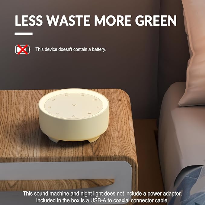 Kipcush Sound Machine & Night Light for Adults, Baby, Kids. White Noise Machine with 20 Soothing Sleep Sounds. Small Size & Portable Design for Bedroom (Putty, Small)