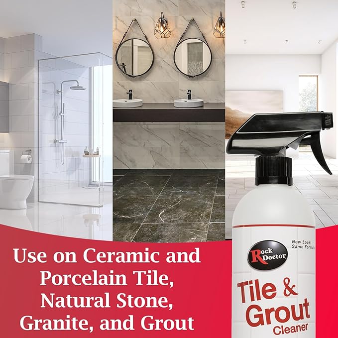 Rock Doctor Natural Tile and Grout Cleaner, Remove Stains Dirt, Oil, and Soap Scum, Heavy Duty Non-Abrasive Tile Cleaner, Natural Formula, Pack of 3