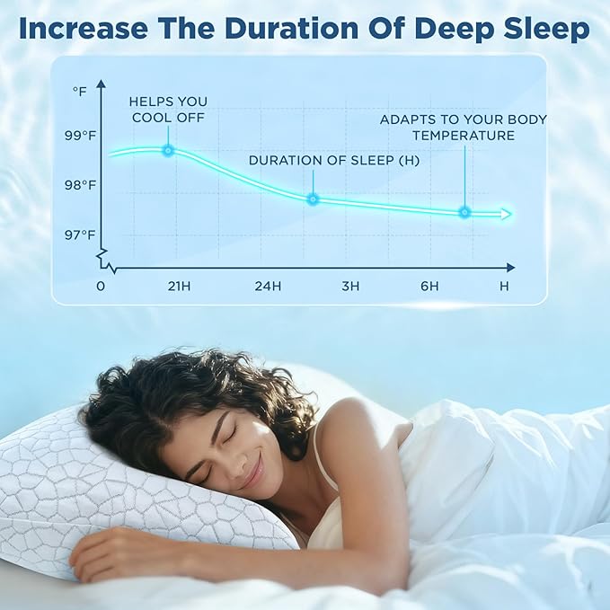 Side Sleeper Pillow for Side and Back Sleepers -Cooling Cervical Neck Pillows for Neck and Shoulder Pain Relief, Adjustable Shredded Memory Foam Pillows King Size Set of 2, Bed Pillow for Adults