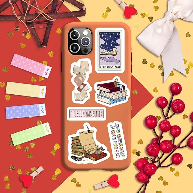 BulbaCraft 100Pcs Literature Stickers for Water Bottle and Laptop - Literary Party Favors & Decorations, Books Bookish Writing Poetry Reading Stickers, Book Lovers Gifts, Gifts for Women & Men