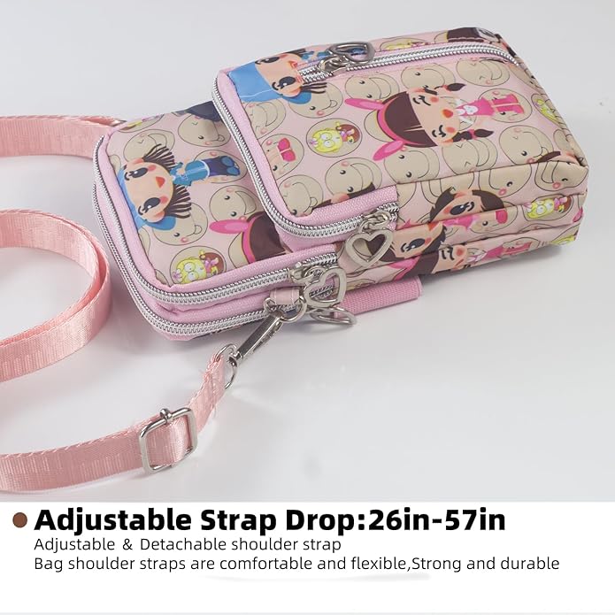 JANKS Small Crossbody Bag for Women - Mini Phone Purses with Crossbody Strap and Wallet - Nylon Arm Bag