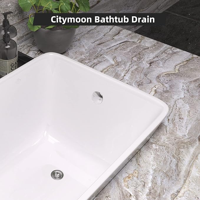 All Metal Lift & Turn Bathtub Drain Kit with Two-Hole Overflow Faceplate, Replacement Bath Tub Drain Trim Set Fine/Coarse Thread Conversion Kit Assembly, Tub Drains and Overflow -Chrome Plated