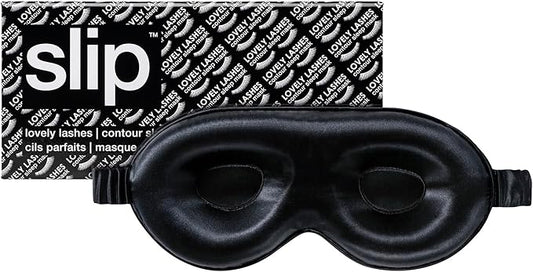 slip Contour Sleep Mask | 100% Pure Mulberry Silk, Ultra Soft | Contoured Design, Prevents Eye Pressure | Adjustable Strap, Ideal for Travel - Black