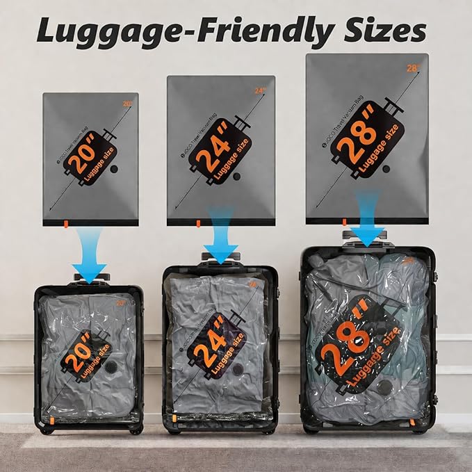 Travel Vacuum Bags with Cordless Electric Pump, 16 Large Compression Packing Cubes for Clothing Clothes, Luggage Suitcase Organizer, Space Saver Vacation Cruise Travel Essentials