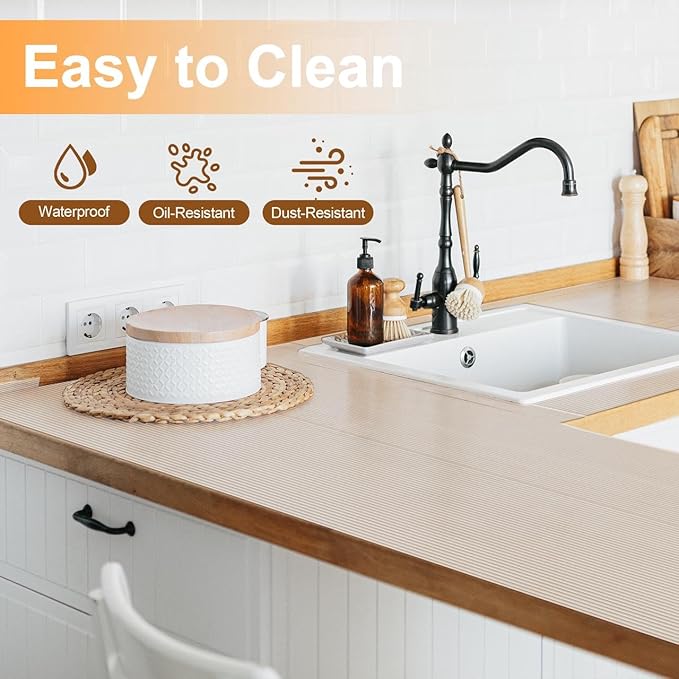 FEXIA Shelf Liners for Kitchen Cabinets Non-Slip Drawer Liner 20 Inches x 20 FT Waterproof & Oil-Proof Non Adhesive Durable Material Fridge Liner for Shelves